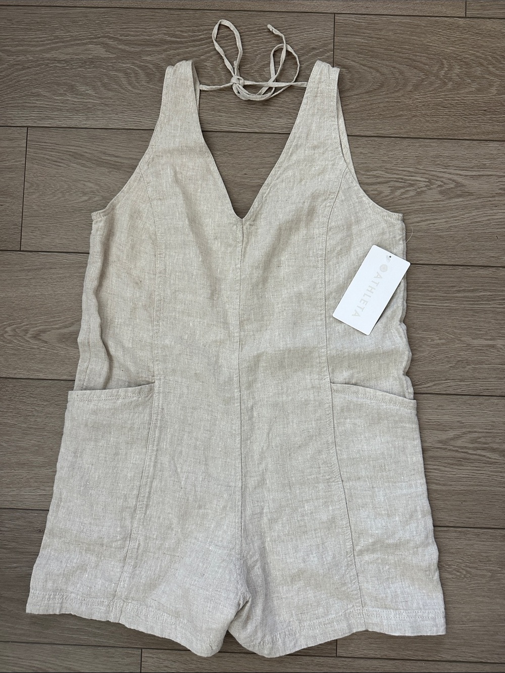 NWT Athleta Retreat Linen Romper - Picture 4 of 8